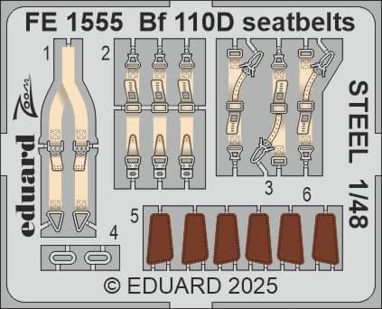 Messerschmitt Bf 110d - Seatbelts - Steel [Eduard]