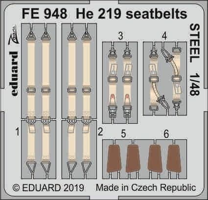 Heinkel He 219 - Seatbelts Steel [Tamiya]