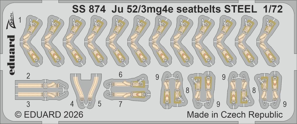 Junkers Ju 52/3mg4e - Seatbelts - Steel [Airfix]