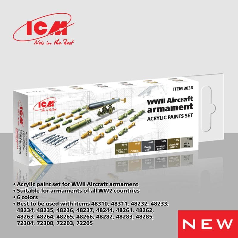 Acrylic Paint Set - Wwii Aircraft Armament [6 X 12 Ml]