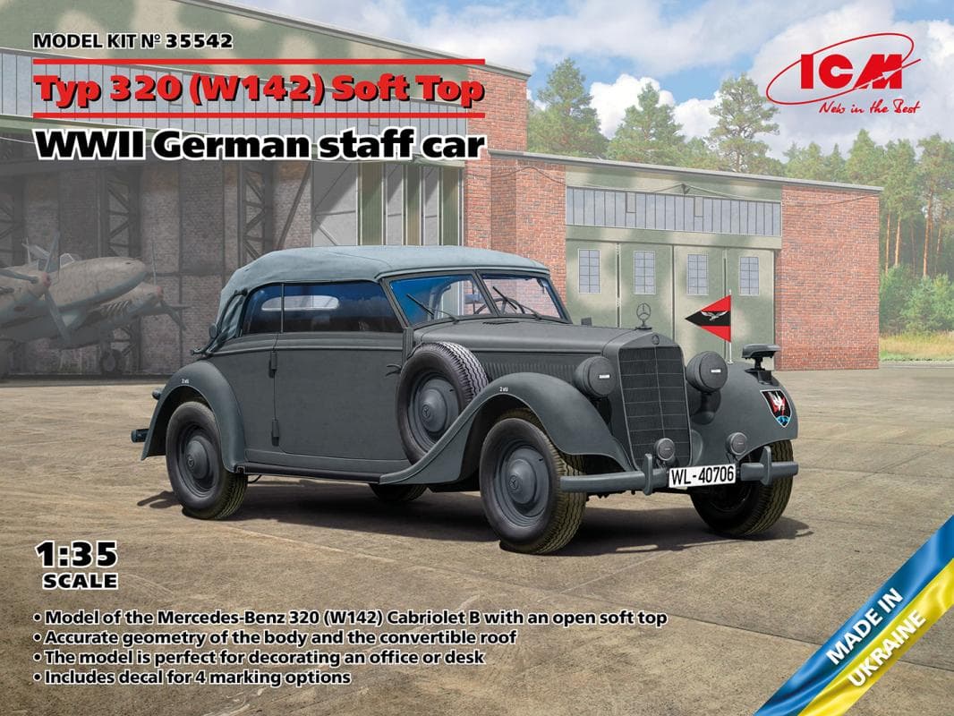 Typ 320 (W142) Cabriolet Soft Top - Wwii German Staff Car