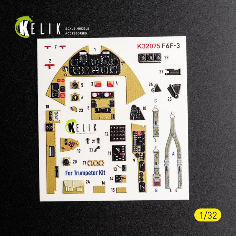 F6f-3 Hellcat - Interior 3d Decals [Trumpeter]