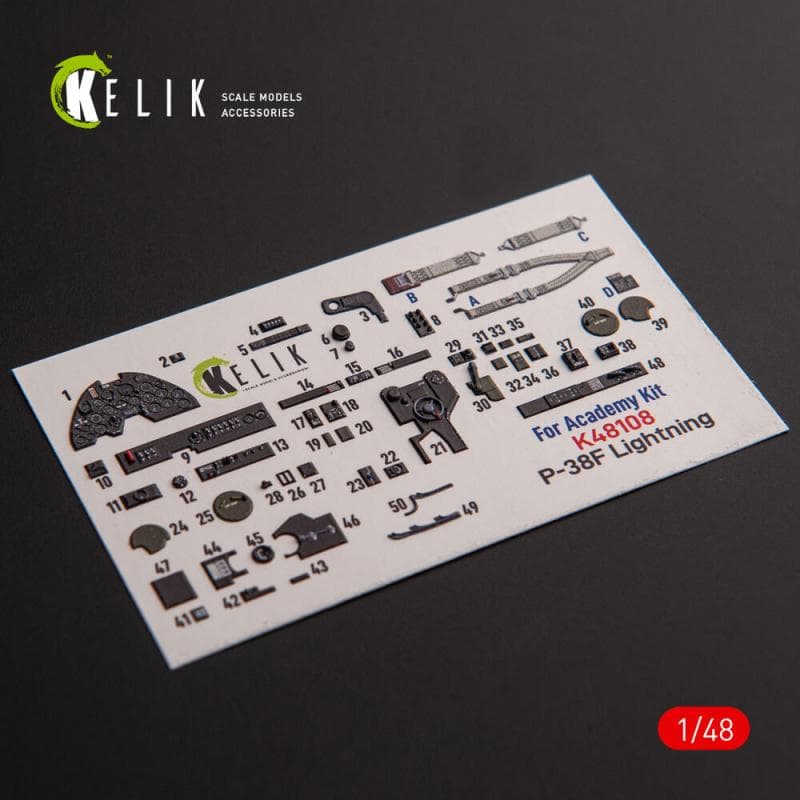 ?-38f Lightning - Interior 3d-Decals [Academy]