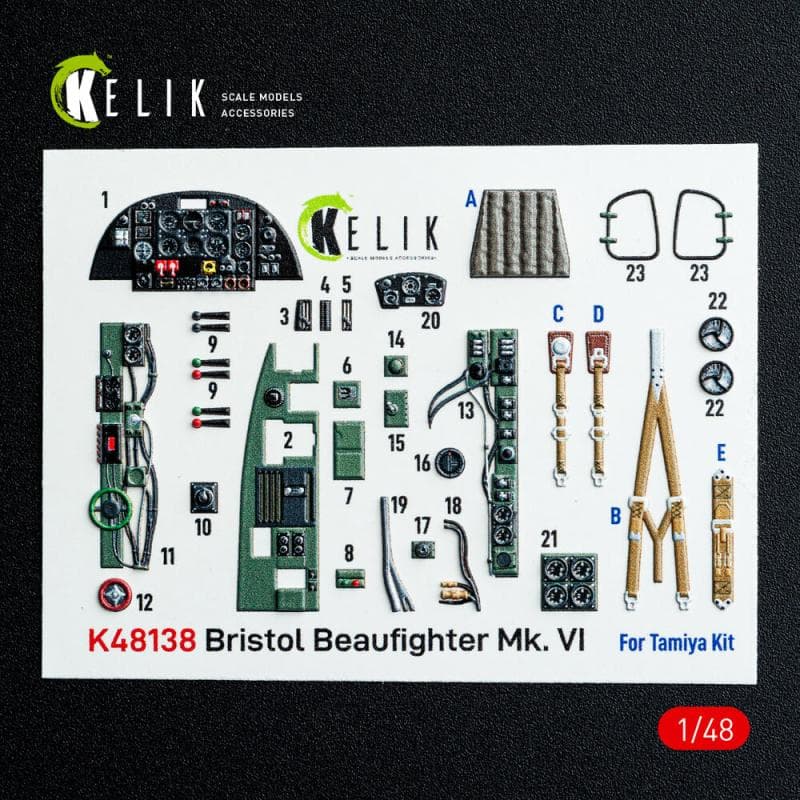 Bristol Beaufighter Mk.Vi - Interior 3d-Decals [Tamiya]