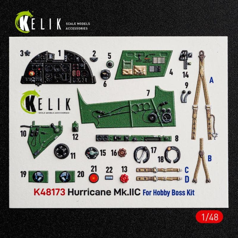 Hurricane Mk.Iic - Interior 3d-Decals [Hobbyboss]