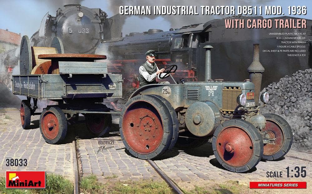 German Industrial Tractor D8511 Mod. 1936 With Cargo Trailer (1 Figure)