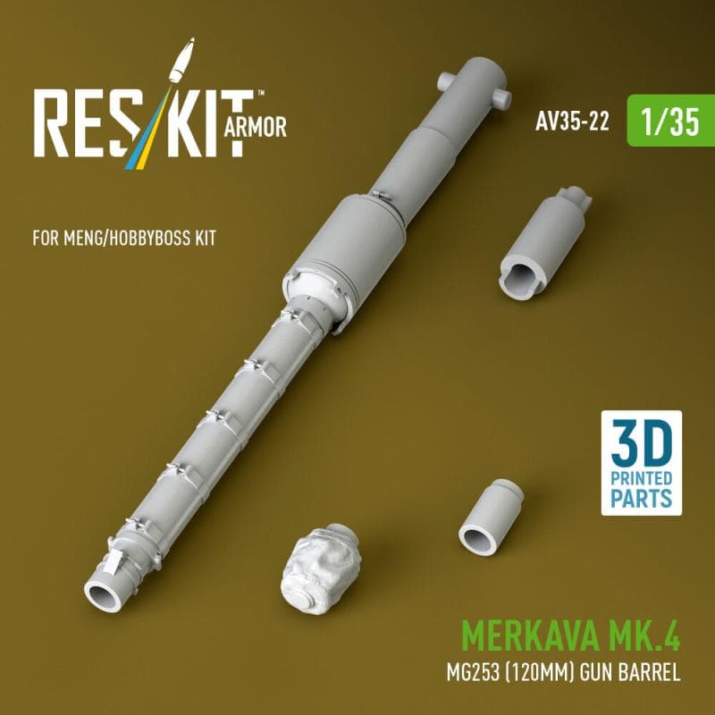 Merkava Mk.4 - Mg253 (120mm) Gun Barrel (3d Printed) [Meng / Hobby Boss]