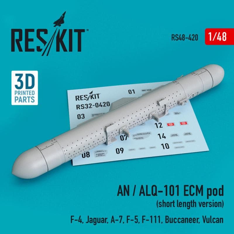 An / Alq-101 Ecm Pod (Short Length Version) (F-4, Jaguar, A-7, F-5, F-111, Buccaneer, Vulcan) (3d Printed)
