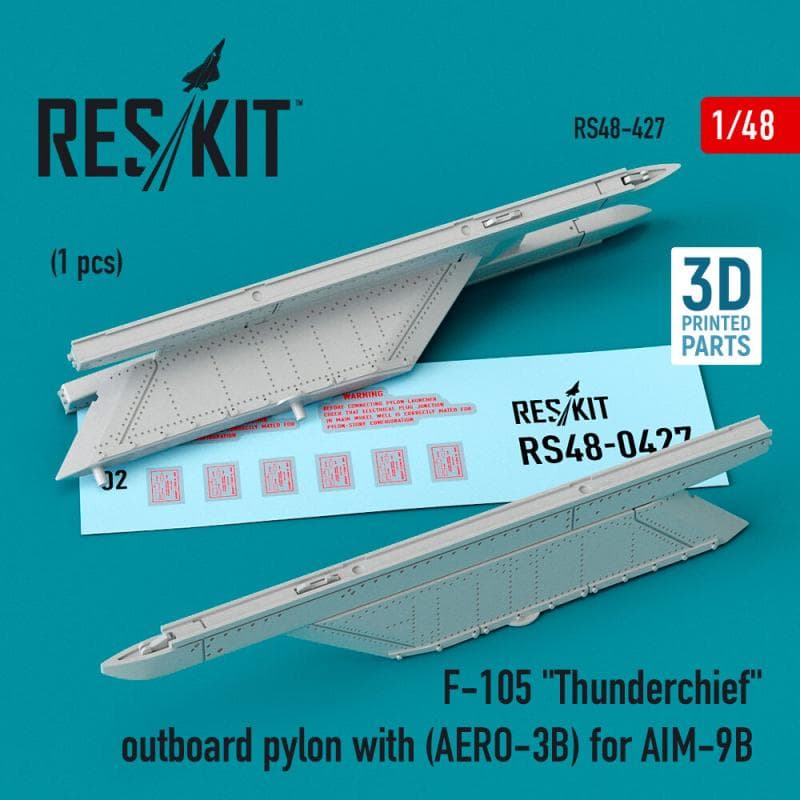 F-105 Thunderchief Outboard Pylon (Aero-3b) For Aim-9b (3d Printed)