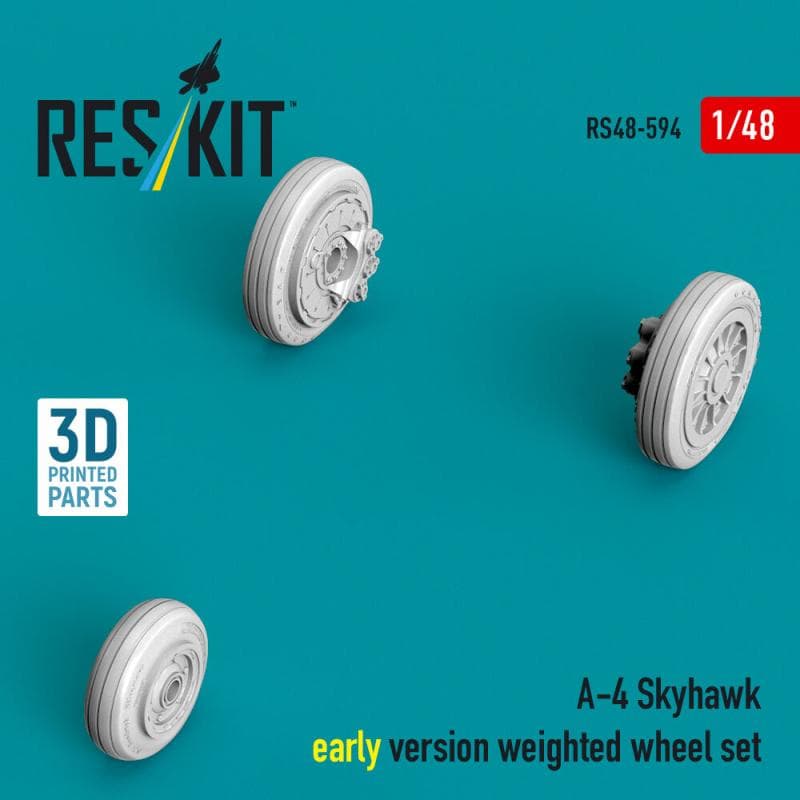 A-4 Skyhawk Early Version  - Weighted Wheel Set (3d Printed)