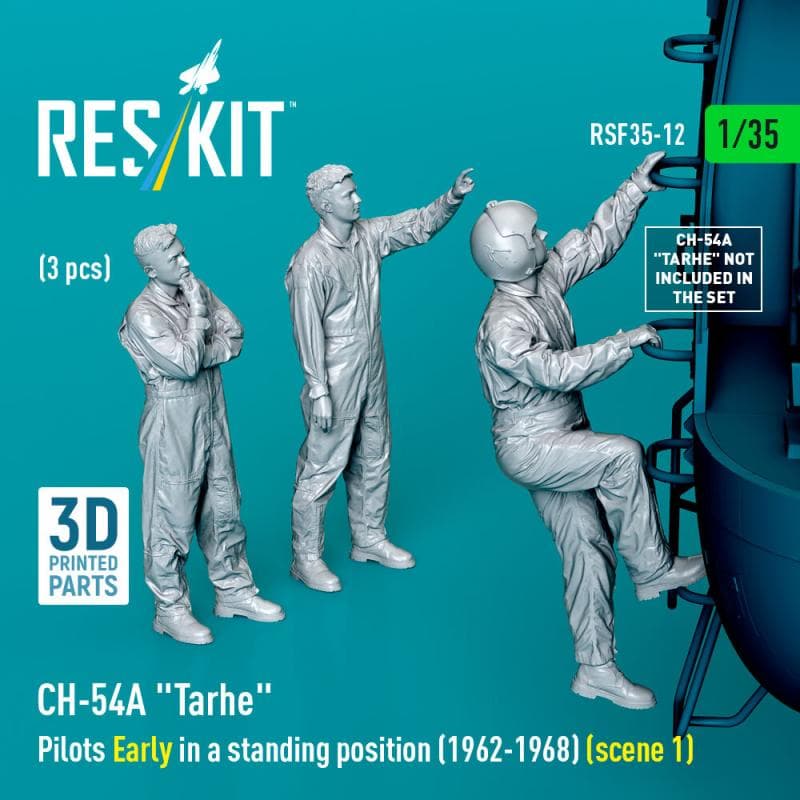 Ch-54a Tarhe - Pilots Early In A Standing Position (1962-1968) (Scene 1) (3 Pcs) (3d Printed)