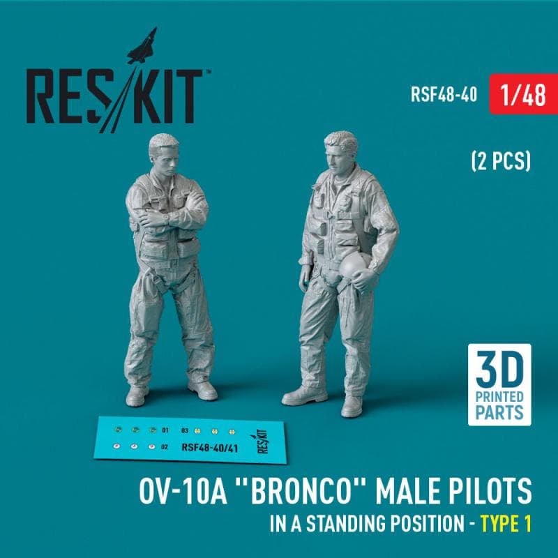 Ov-10a Bronco - Male Pilots (In A Standing Position - Type 1) (2 Pcs) (3d Printed)