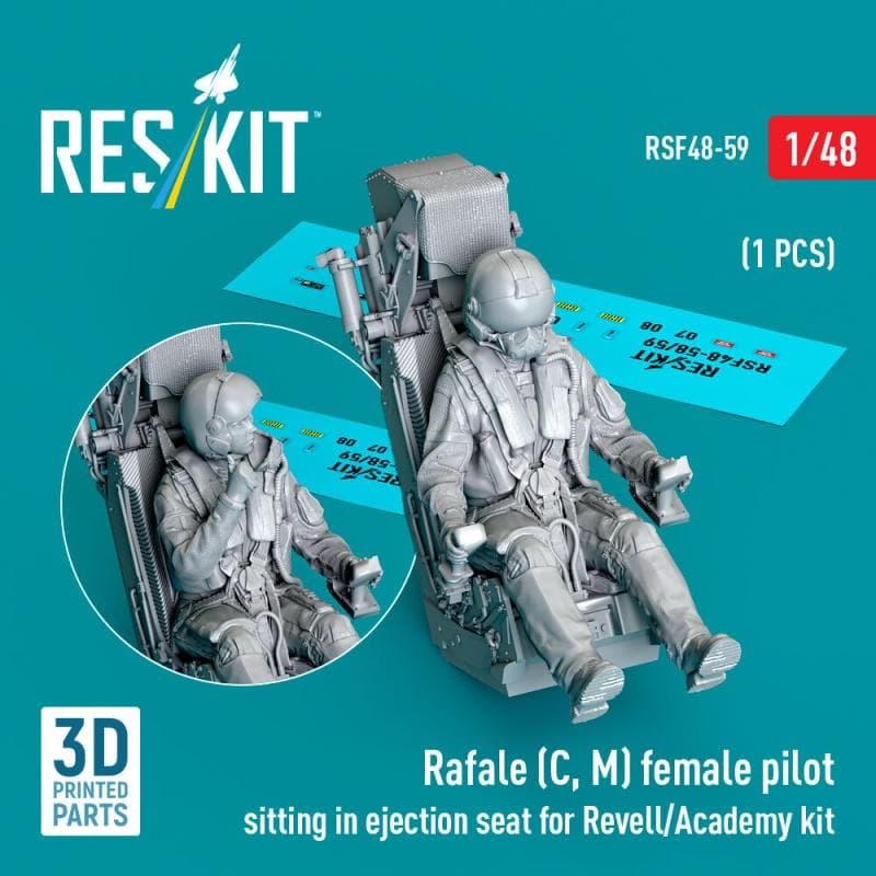 Rafale (C, M) - Female Pilot Sitting In Ejection Seat [Revell] (1 Pcs) (3d Printed)