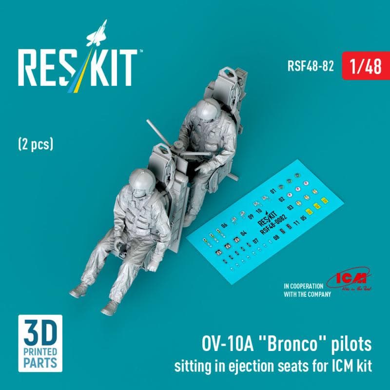 Ov-10a Bronco Pilots Sitting In Ejection Seats [Icm] (2 Pcs) (3d Printed)