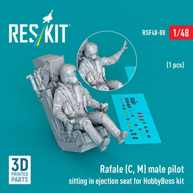 Rafale (C, M) - Male Pilot Sitting In Ejection Seat [Hobbyboss] (1 Pcs) (3d Printed)