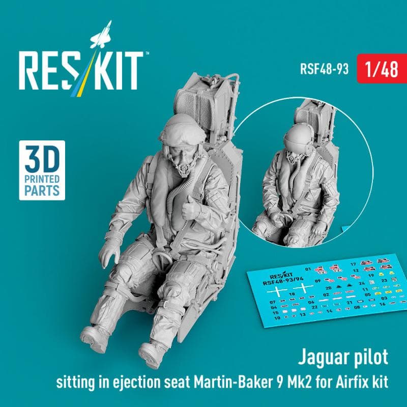 Jaguar -Pilot Sitting In Ejection Seat Martin-Baker 9 Mk2 (3d Printed) [Airfix]