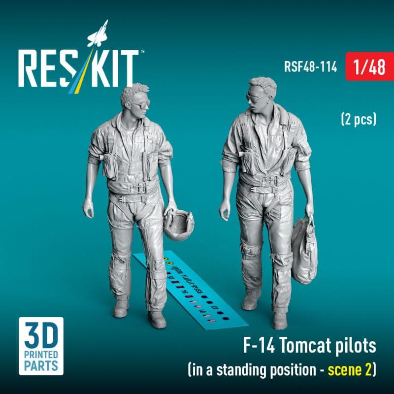 F-14 Tomcat - Pilots (In A Standing Position - Scene 2) (2 Pcs) (3d Printed)