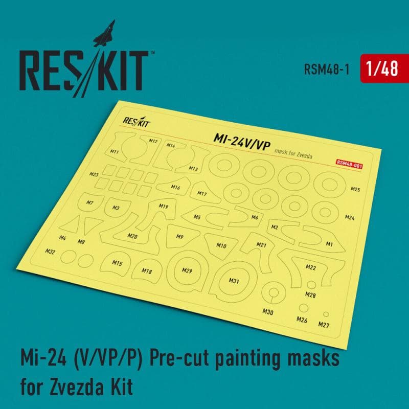 Mi-24 (V,Vp,P) - - Pre-Cut Painting Masks [Zvezda]