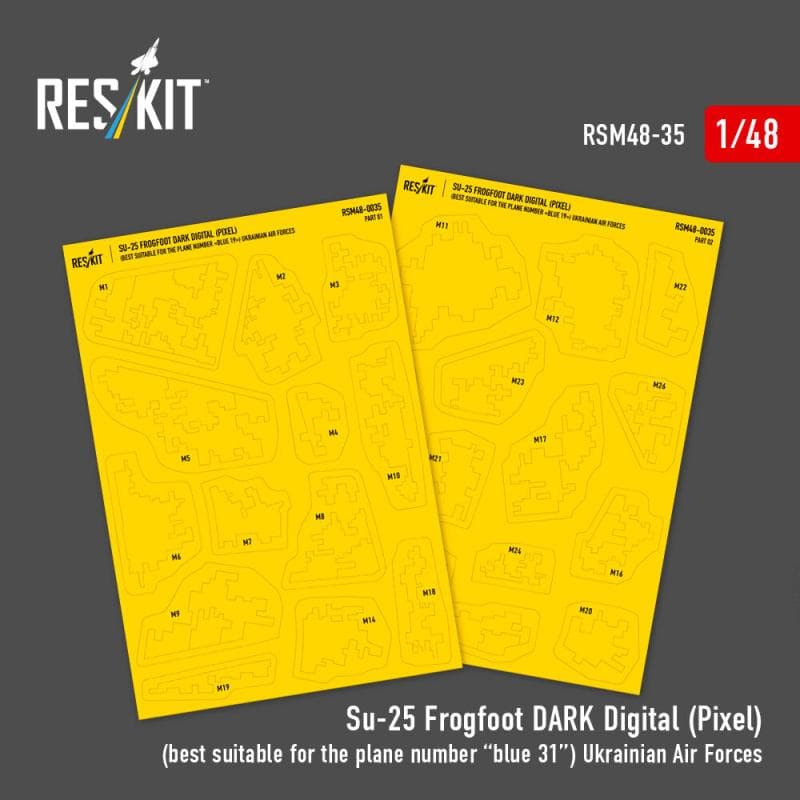 Su-25 Frogfoot Dark Digital (Pixel) Ukrainian Air Forces (- Pre-Cut Painting Masks )