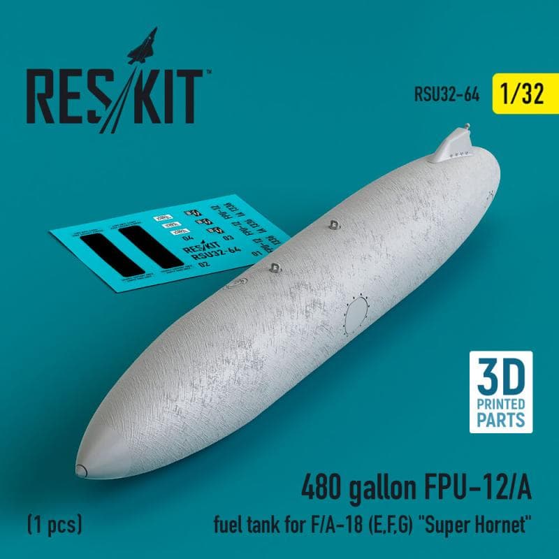 480 Gallon Fpu-12/A Fuel Tank For F/A-18 (E,F,G) Super Hornet (1 Pcs) (3d Printed)