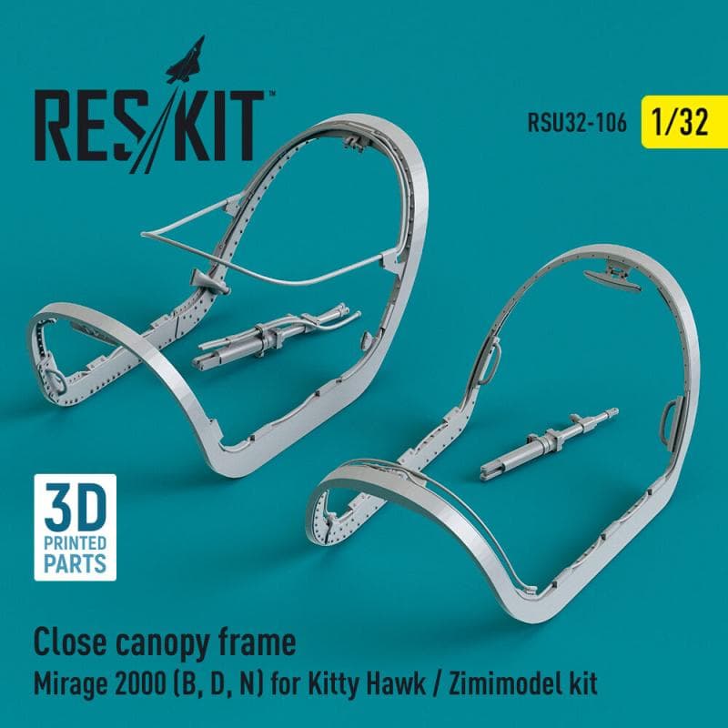 Close Canopy Frame Mirage 2000 (B,D,N) [Kitty Hawk] (3d Printed)
