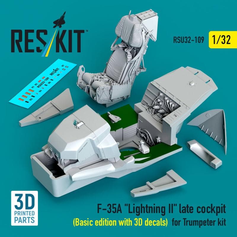 F-35a Lightning Ii Late Cockpit (Basic Edition With 3d Decals) [Trumpeter] (3d Printed)