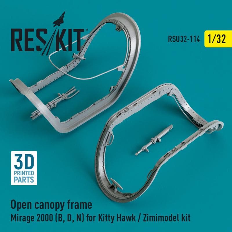 Open Canopy Frame Mirage 2000 (B,D,N) [Kitty Hawk] (3d Printed)
