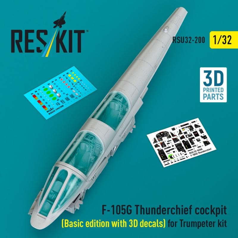 F-105g Thunderchief Cockpit (Basic Edition With 3d Decals) [Trumpeter] (3d Printed)