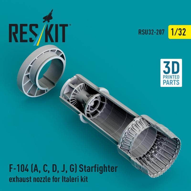 F-104 (A, C, D, J, G) Starfighter Exhaust Nozzle [Italeri] (3d Printed)