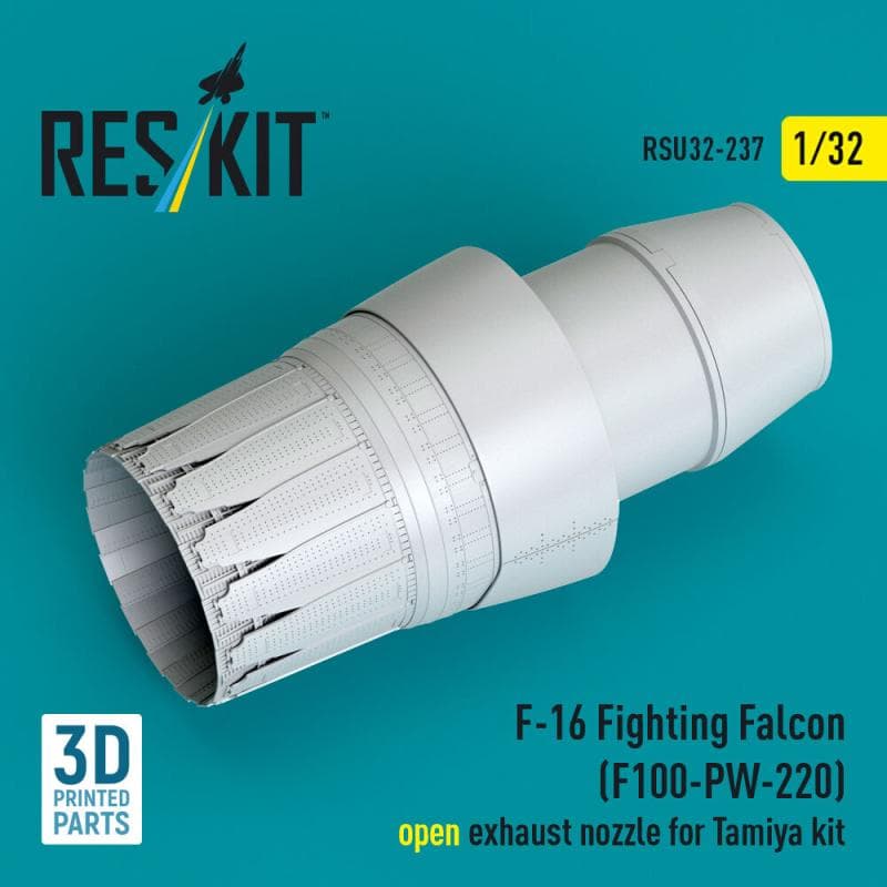 F-16 Fighting Falcon (F100-Pw-220) - Open Exhaust Nozzle [Tamiya] (3d Printed)