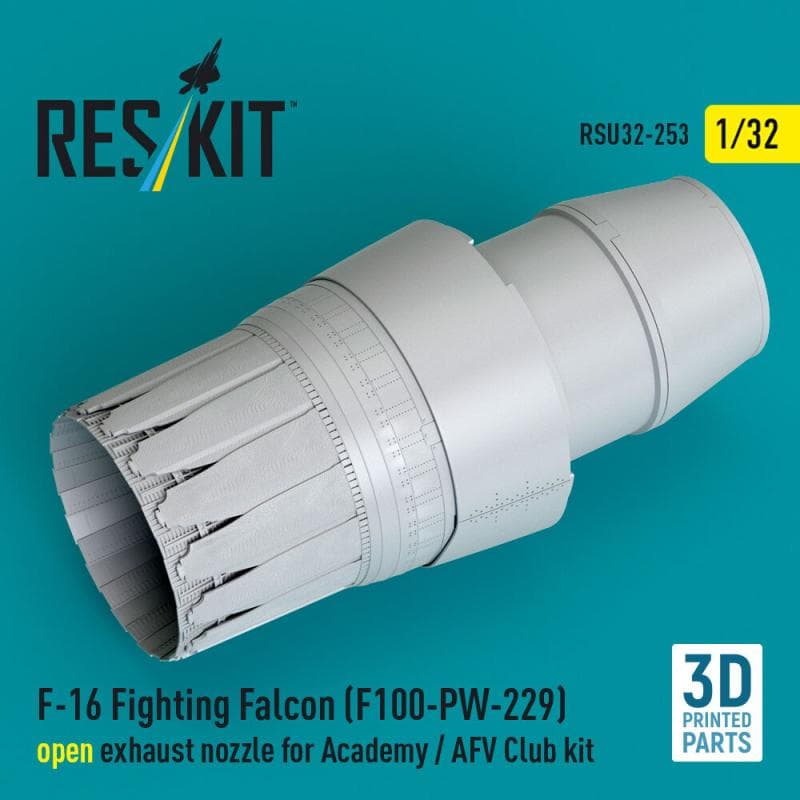 F-16 Fighting Falcon (F100-Pw-229) - Open Exhaust Nozzle [Academy] (3d Printed)