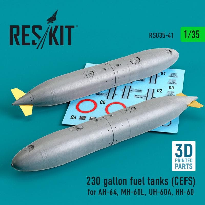 230 Gallon Fuel Tanks (Cefs) For Ah-64, Mh-60l, Uh-60a, Hh-60 (3d Printed) (2 Pcs)