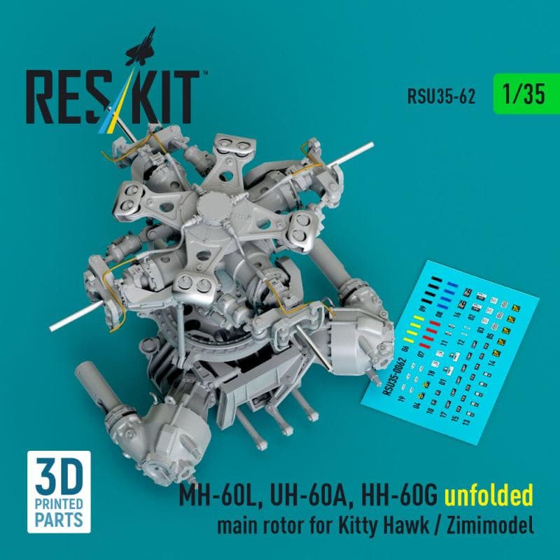 Mh-60l, Uh-60a, Hh-60g - Unfolded Main Rotor [Kitty Hawk] (3d Printed)