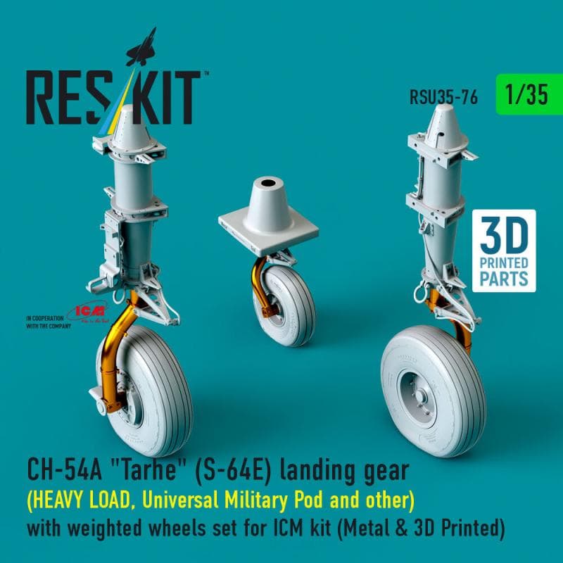 Ch-54a Tarhe(S-64e) Landing Gear (Heavy Load, Universal Military Pod And Other) With Weighted Wheels Set [Icm] (Metal & 3d Printed)