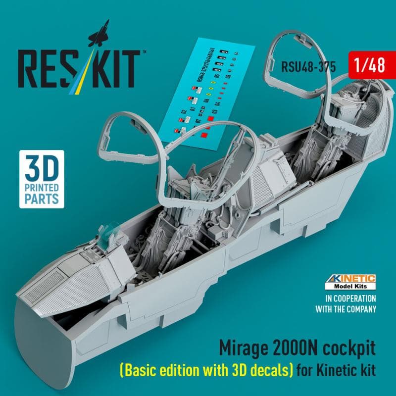 Mirage 2000n Cockpit (Basic Edition With 3d Decals) [Kinetic] (3d Printed)