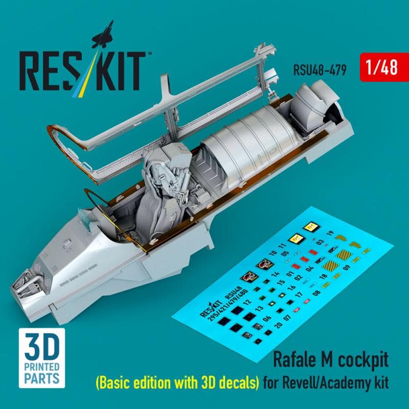 Rafale M Cockpit (Basic Edition With 3d Decals) [Revell/Academy] (3d Printed)