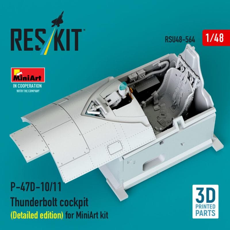 P-47d-10/11 Thunderbolt Cockpit (Detailed Edition) [Miniart] (3d Printed)