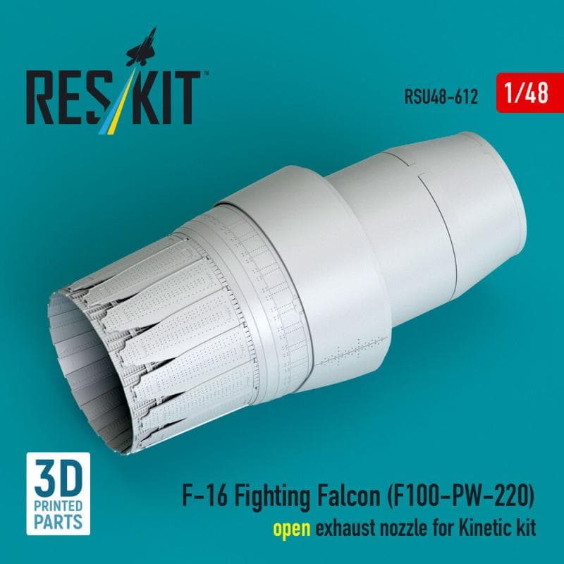 F-16 Fighting Falcon (F100-Pw-220) - Open Exhaust Nozzle [Kinetic] (3d Printed)