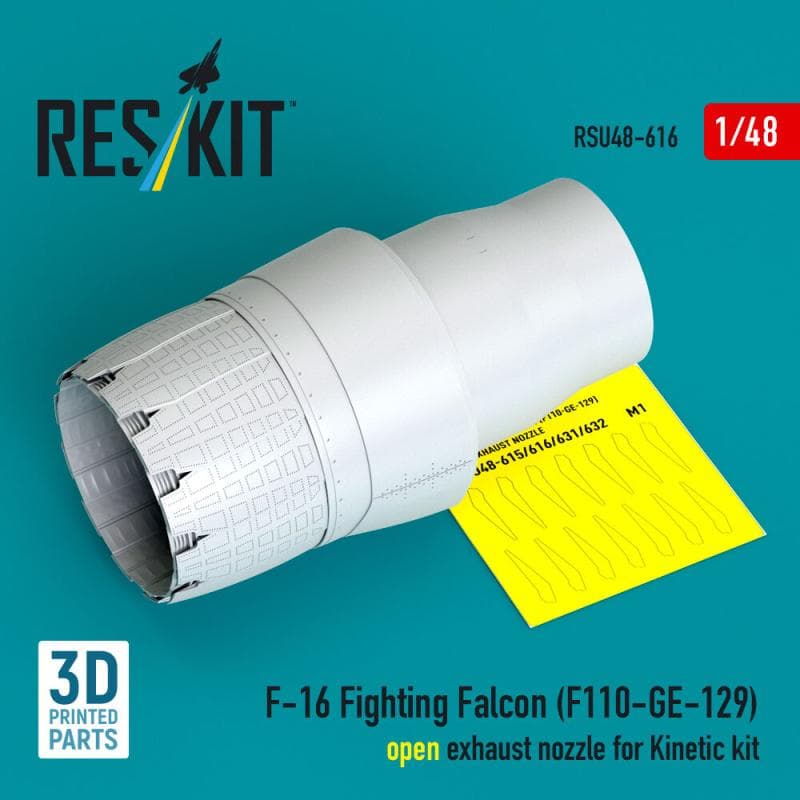 F-16 Fighting Falcon (F110-Ge-129) - Open Exhaust Nozzle [Kinetic] (3d Printed)