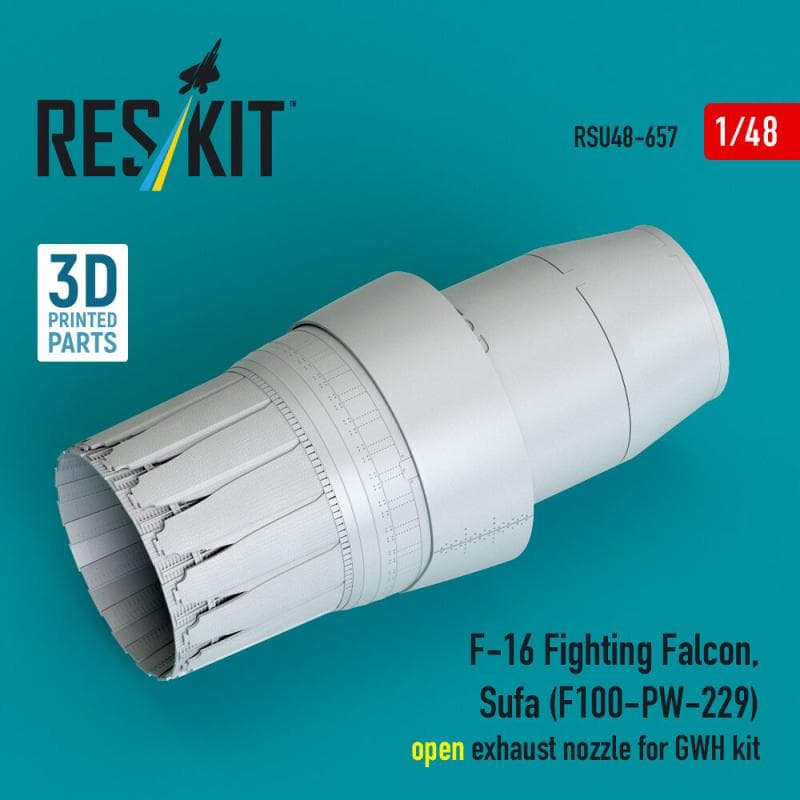 F-16 Fighting Falcon, Sufa (F100-Pw-229) - Open Exhaust Nozzles [Gwh] (3d Printed)