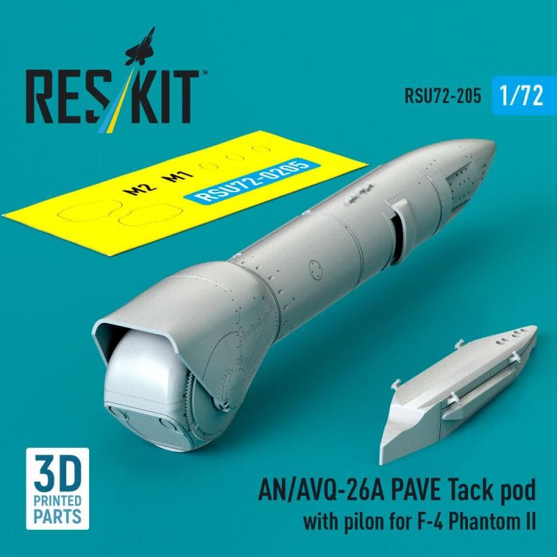 An/Avq-26a Pave Tack Pod With Pylon For F-4 Phantom Ii (3d Printed)