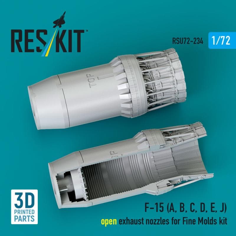 F?15 Eagle/Strike Eagle (A,B,C,D,E Early,J) F100-Pw-220 - Open Exhaust Nozzles [Fine Molds] (3d Printed)