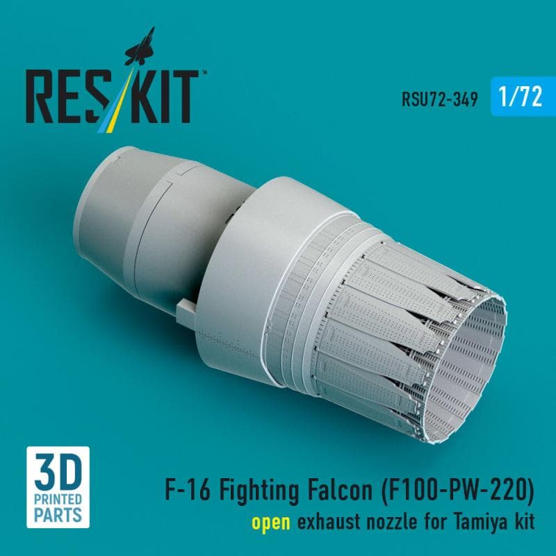F-16 Fighting Falcon (F100-Pw-220) - Open Exhaust Nozzle (3d Printed) [Tamiya]