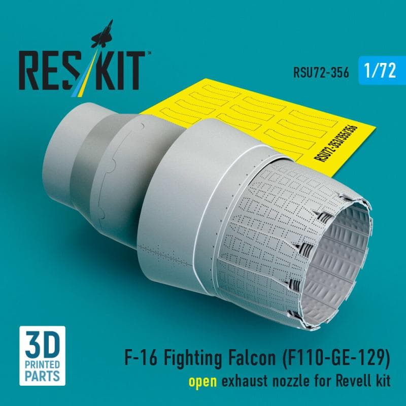 F-16 Fighting Falcon (F110-Ge-129) - Open Exhaust Nozzle (3d Printed) [Revell]
