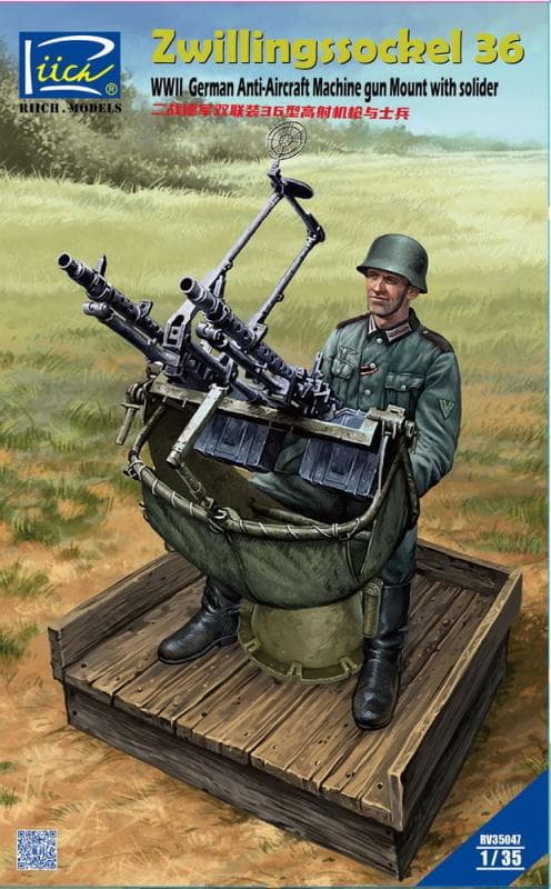 Wwii German Zwillingssockel 36 Anti-Aircraft Mg Mount W.Solider