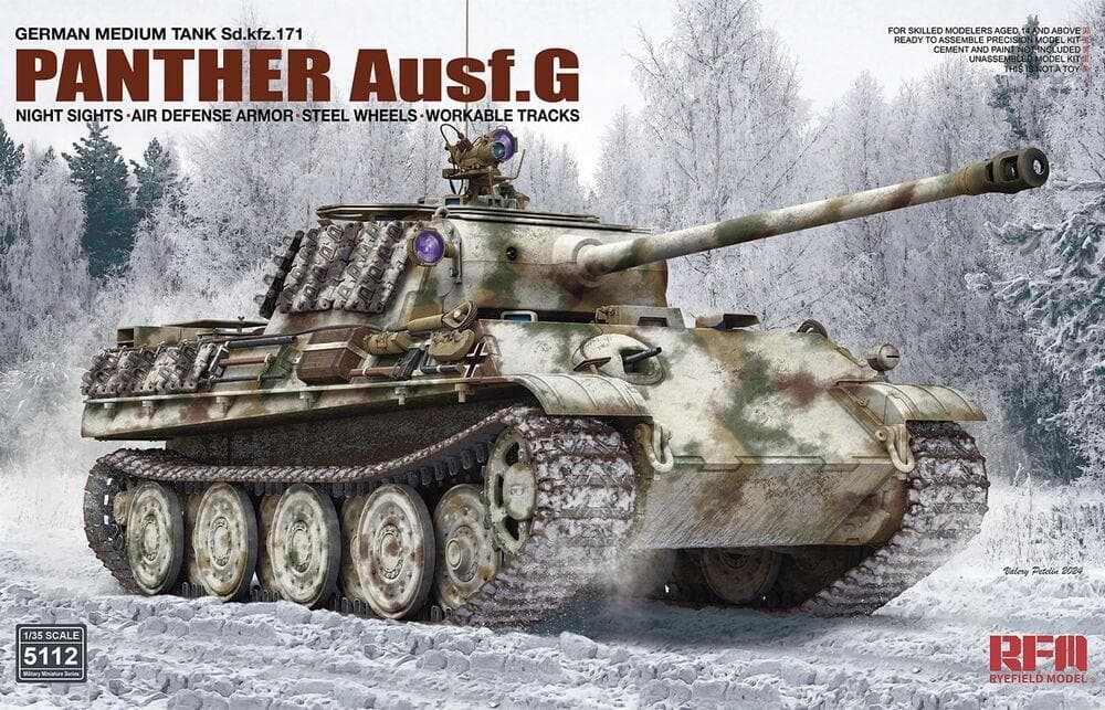 Panther Ausf. G W/ Night Sights, Air Defense Armor, Steel Wheels, Workable Tracks