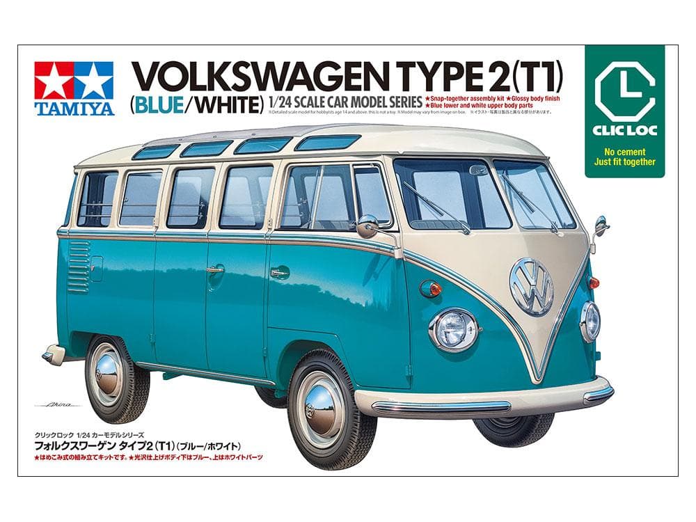 Vw T1 Bus Type 2 Blau/Weiß - Clicloc-Kit