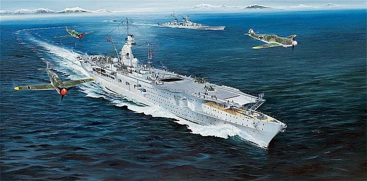 German Navy Aircraft Carrier Dkm Peter Strasser