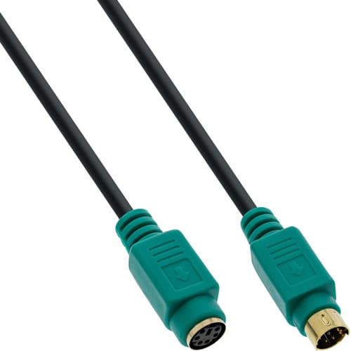 Inline® Ps/2 Verlängerung, Stecker / Buchse, Pc99, Grüne Stecker, Premium, 3m