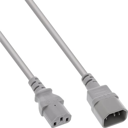 Inline® Kaltgeräteverlängerung, C13 Auf C14, Grau, 1,8m